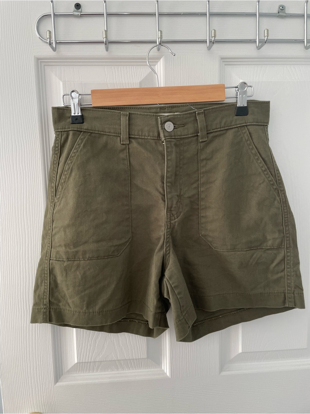 Levi’s Olive Utility High-Rise Shorts